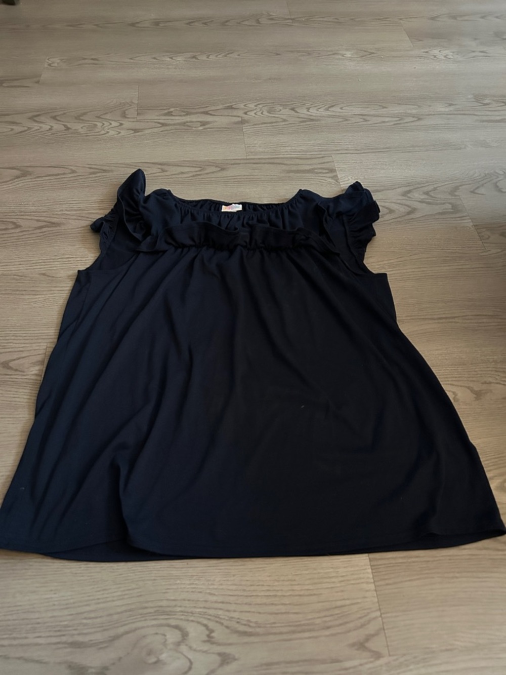 LuLaRoe Black Ruffle Neck Tank